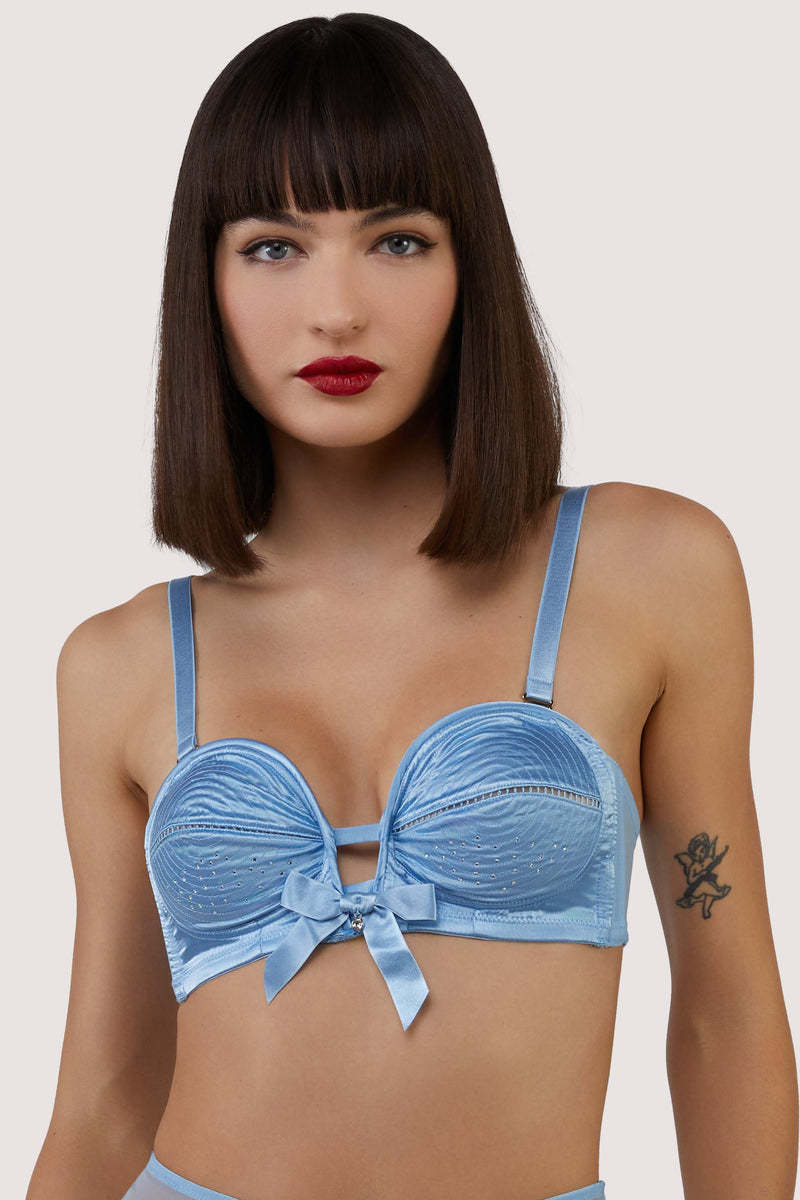 Dorothy Baby Blue Diamanté Overwired Bra – Playful Promises