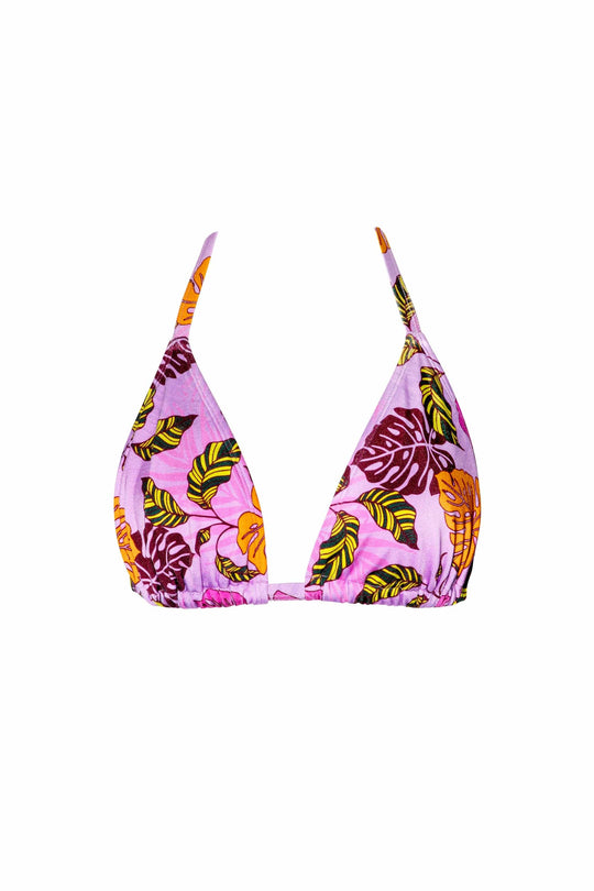 Riley Fuller Bust Mix & Match Pink Palm Print Triangle Bikini Top
