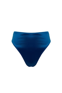 Blue shimmer high waist bikini bottoms