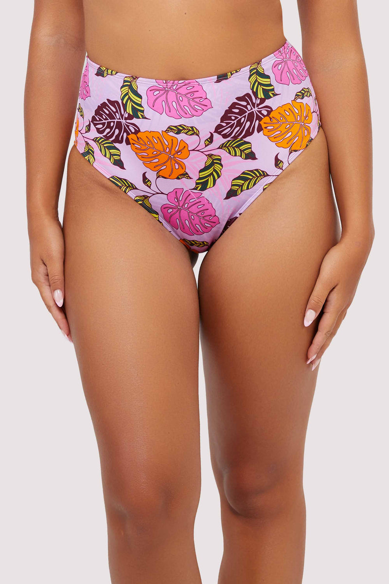 Palm tree high waisted bikini online