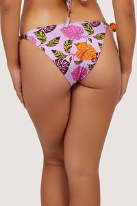 Riley Mix & Match Pink Palm Print Tie Side Bikini Bottom