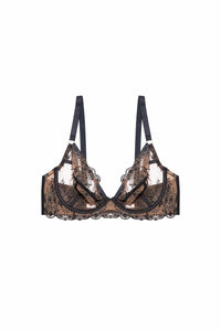 Cassia Black Embroidery Plunge Bra