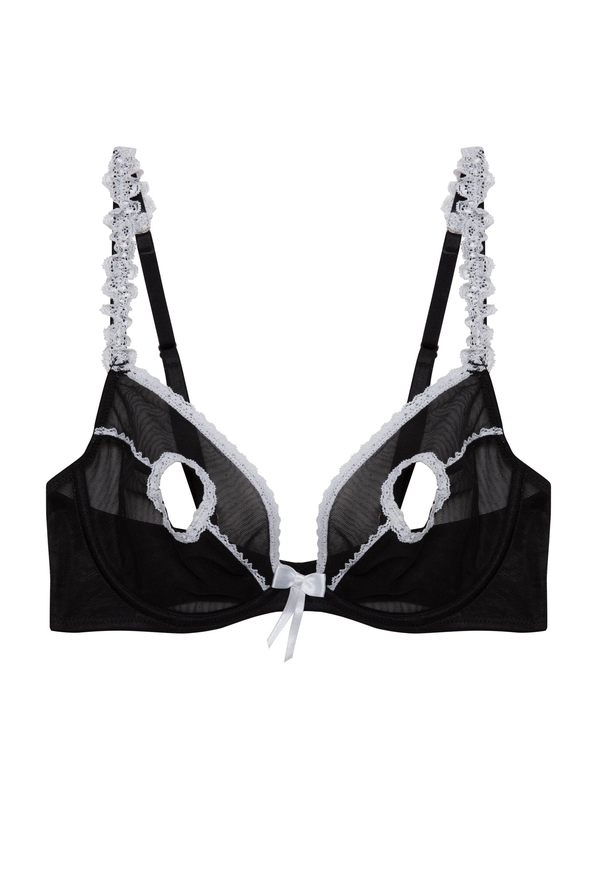 Miranda Peep Hole Black & Ivory Bra