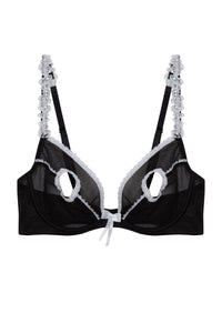 Miranda Peep Hole Black & Ivory Bra