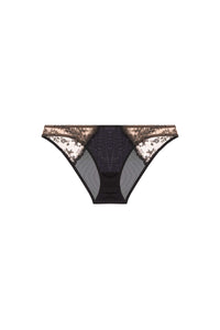 Cassia Black Custom Embroidery Brief