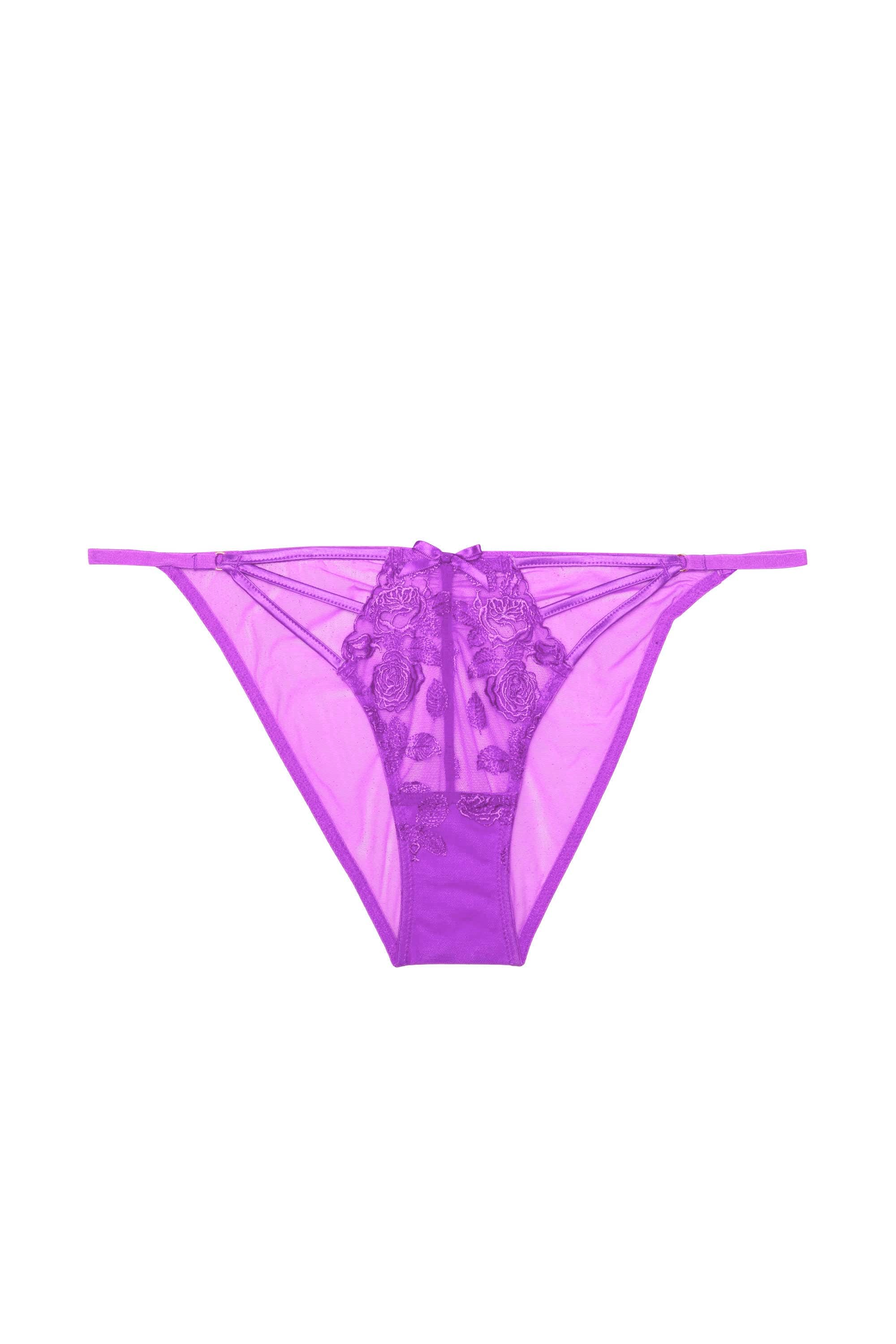 Strappy purple lace brief