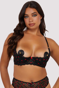 Elodie Black and Red Rosebud Embroidery Set