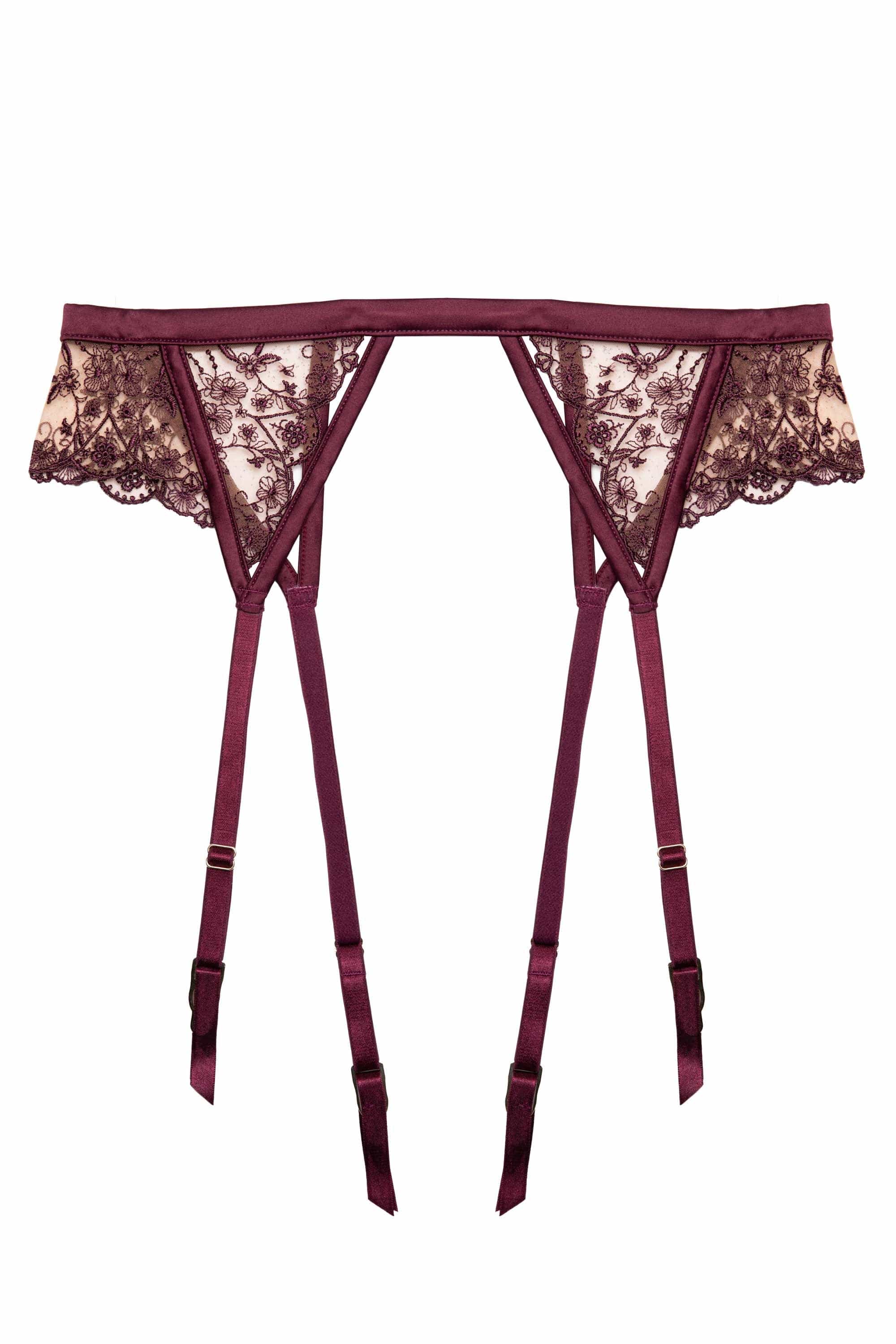 Cassia Wine Custom Embroidery Suspender