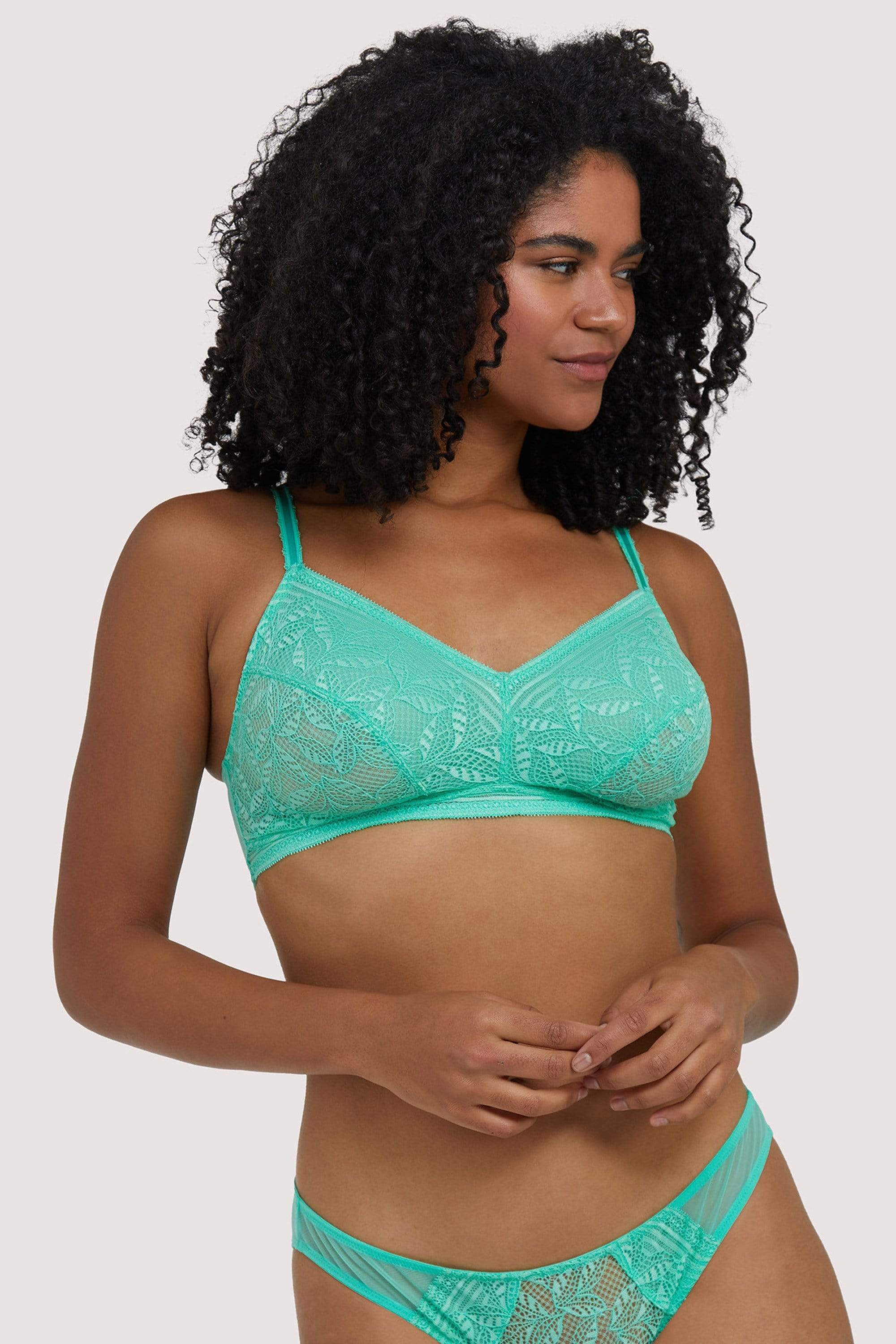 DKNY Intimates Lace Comfort Wireless Bra In Desert Sage-Green for Women