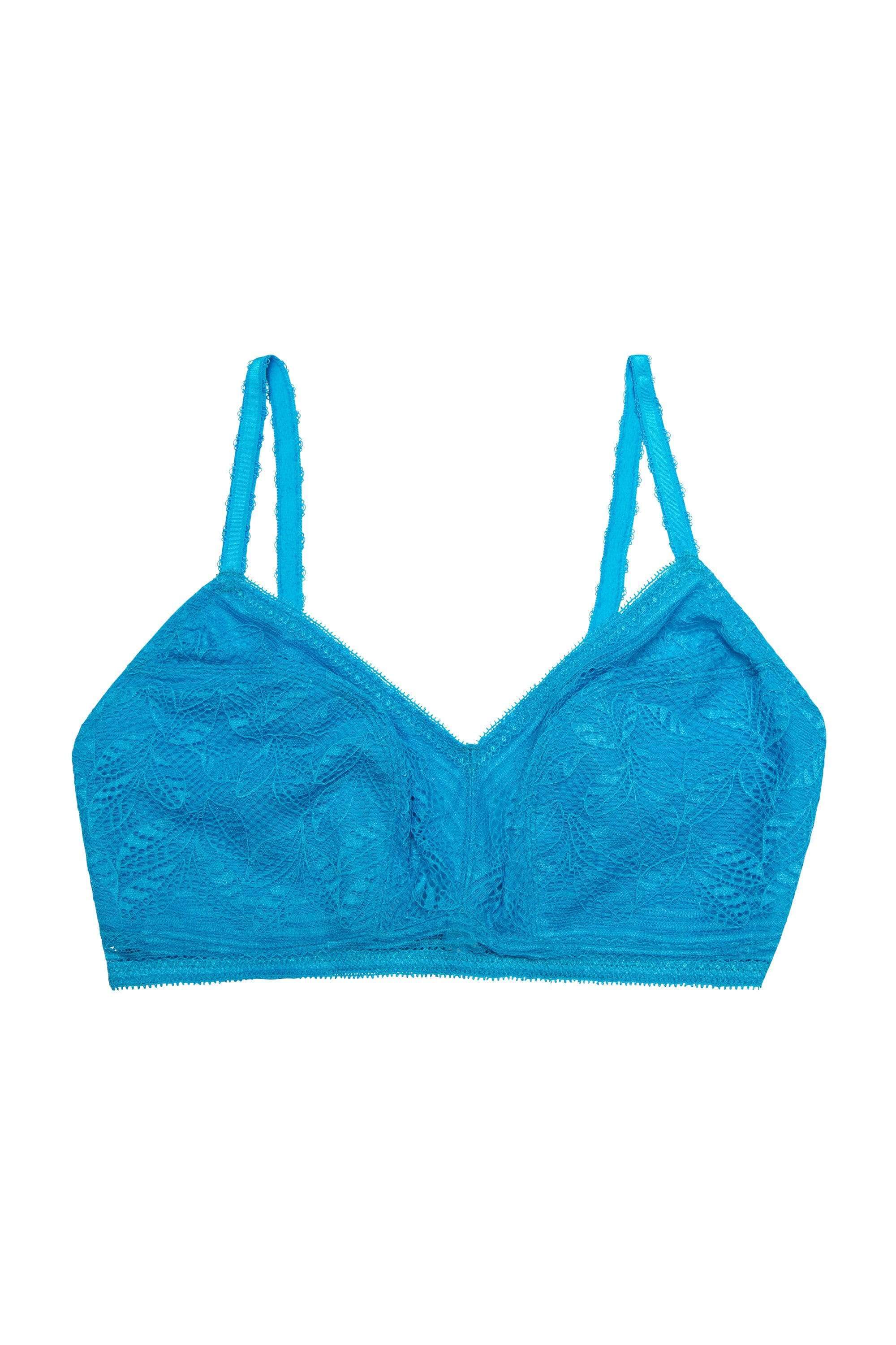 Buy Enamor Double Layered Wirefree Lace Bra - Blue at Rs.699 online