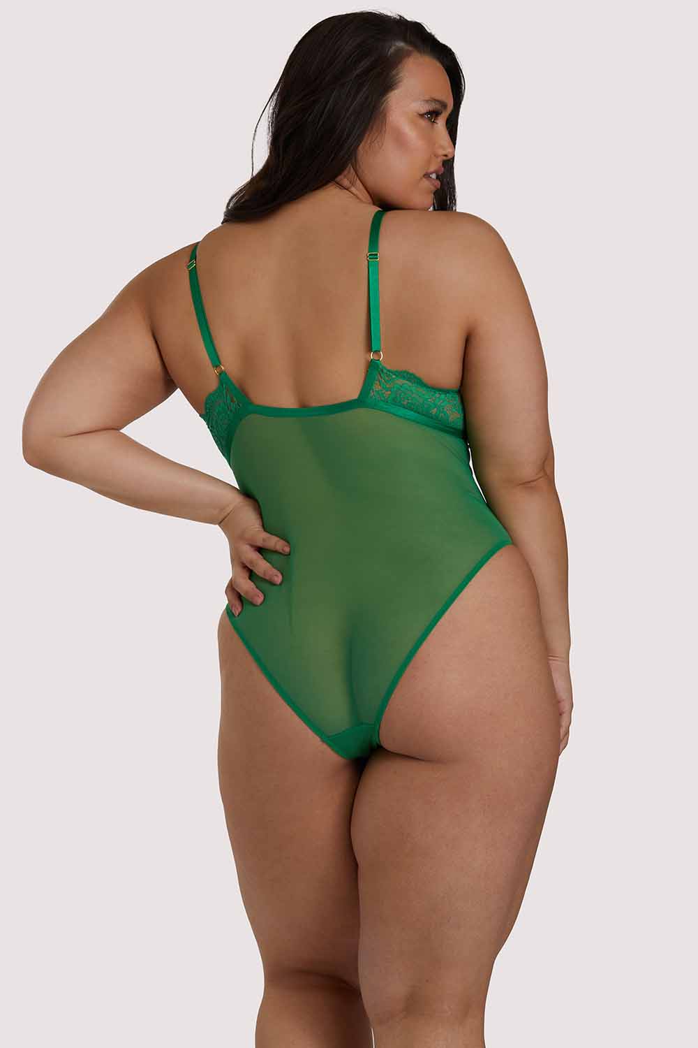 GREEN ACRES V-NECK THONG BODYSUIT - Solstice Intimates