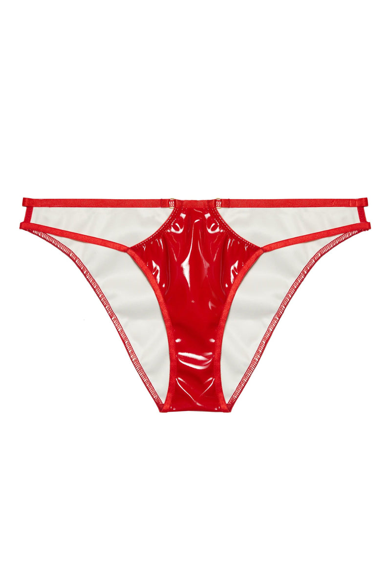 Maxine Red PVC Strap And Ring Detail Brief – Playful Promises