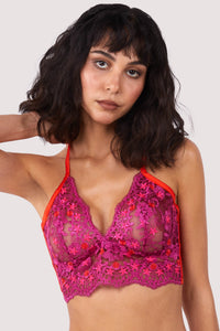 TOFO Lace Bralette (Set of 2) in Blue and Hot Pink (Combo 3)