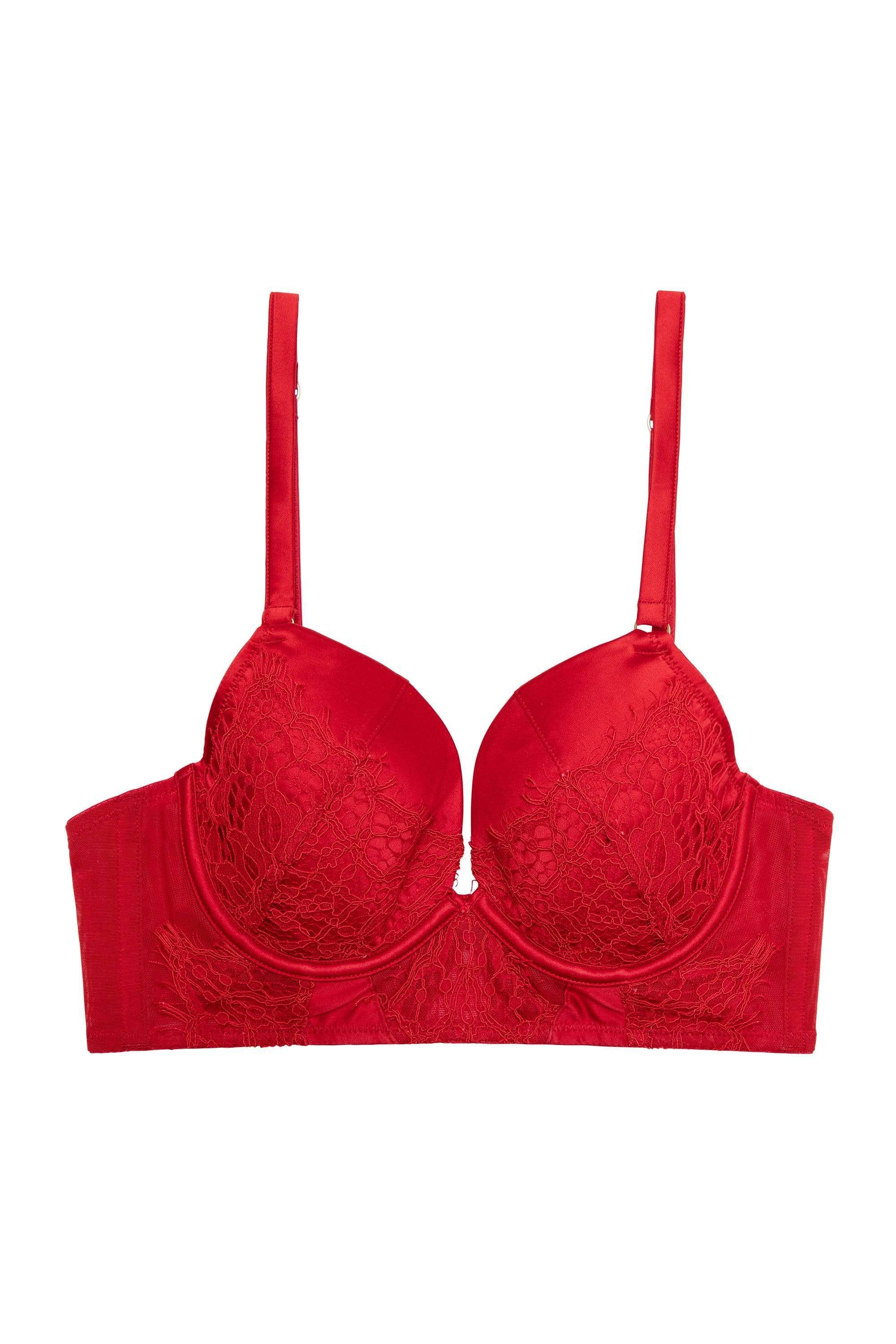 Madelina Plunge Underwired Bra in Red