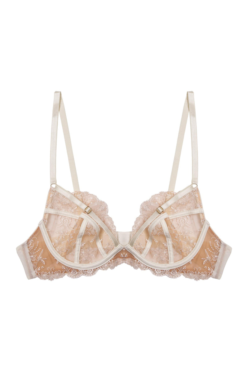 Caged Floral Lace Balconette Bra