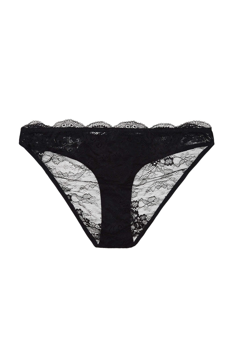 Fion Black Satin and Lace Brief – Playful Promises