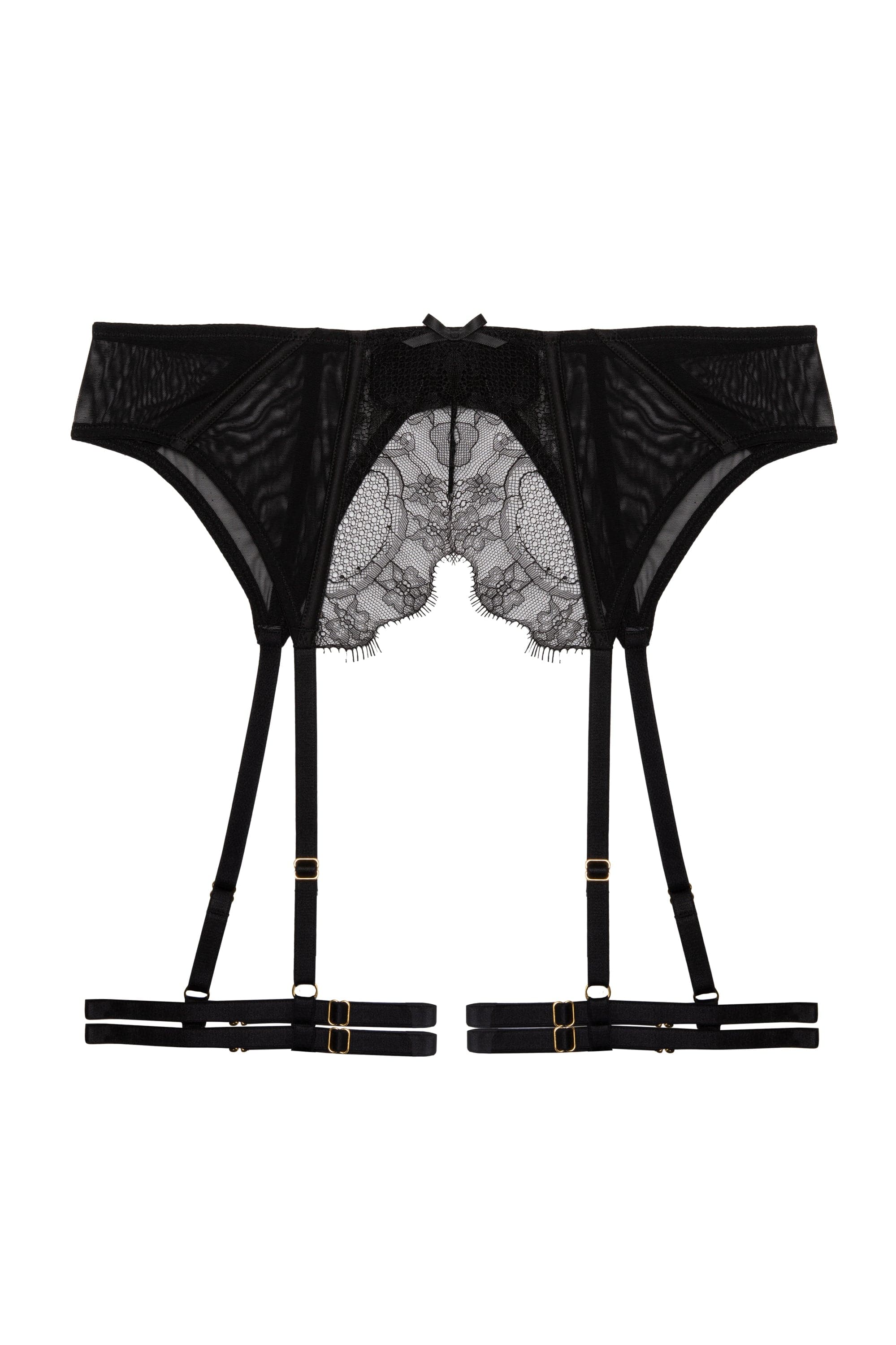 Sassy Zoe Power Net and Lace 6 Strap Suspender Belt