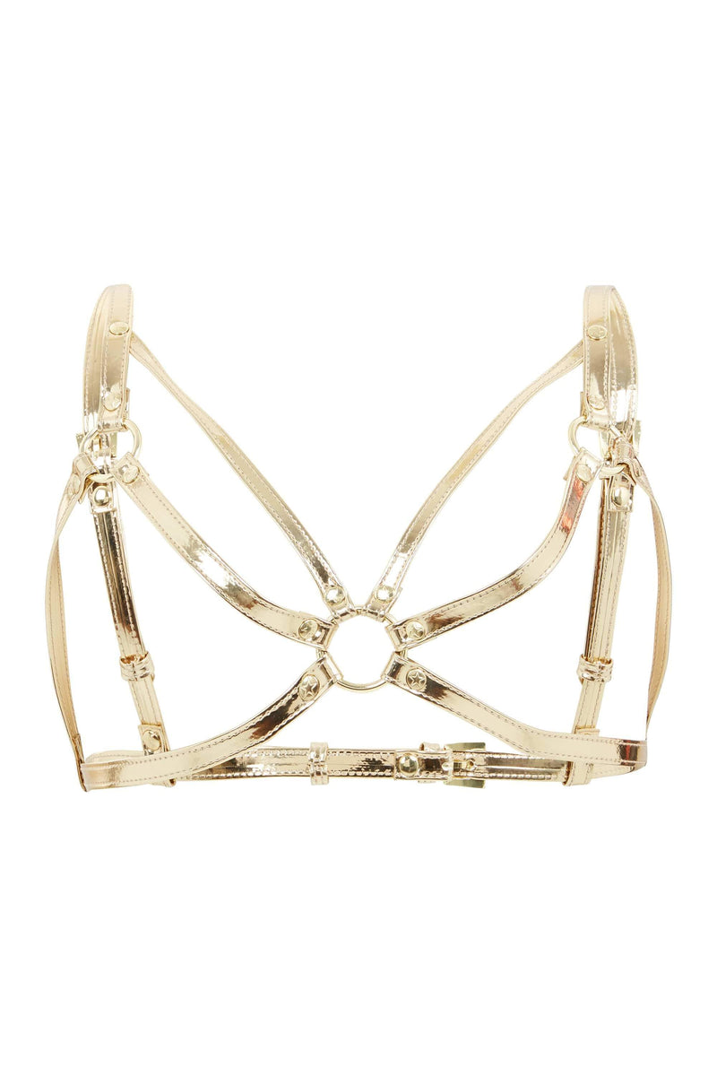 Gold Open Harness Bra – Playful Promises