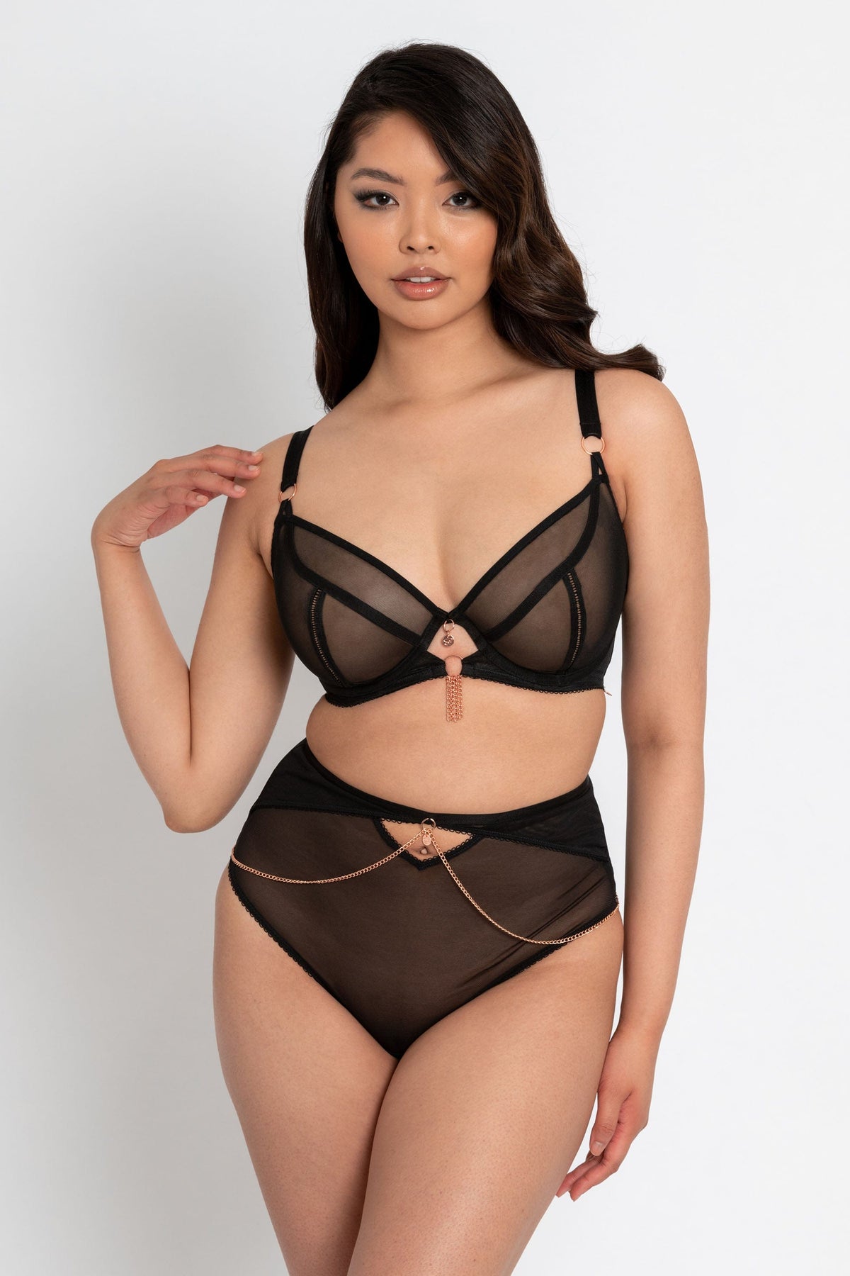 Strappy Satin Plunge Criss Cross Supportive Lingerie Bra – lunalae