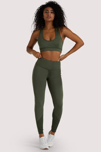 Wolf & Whistle Dusty Olive Mesh Panel Leggings