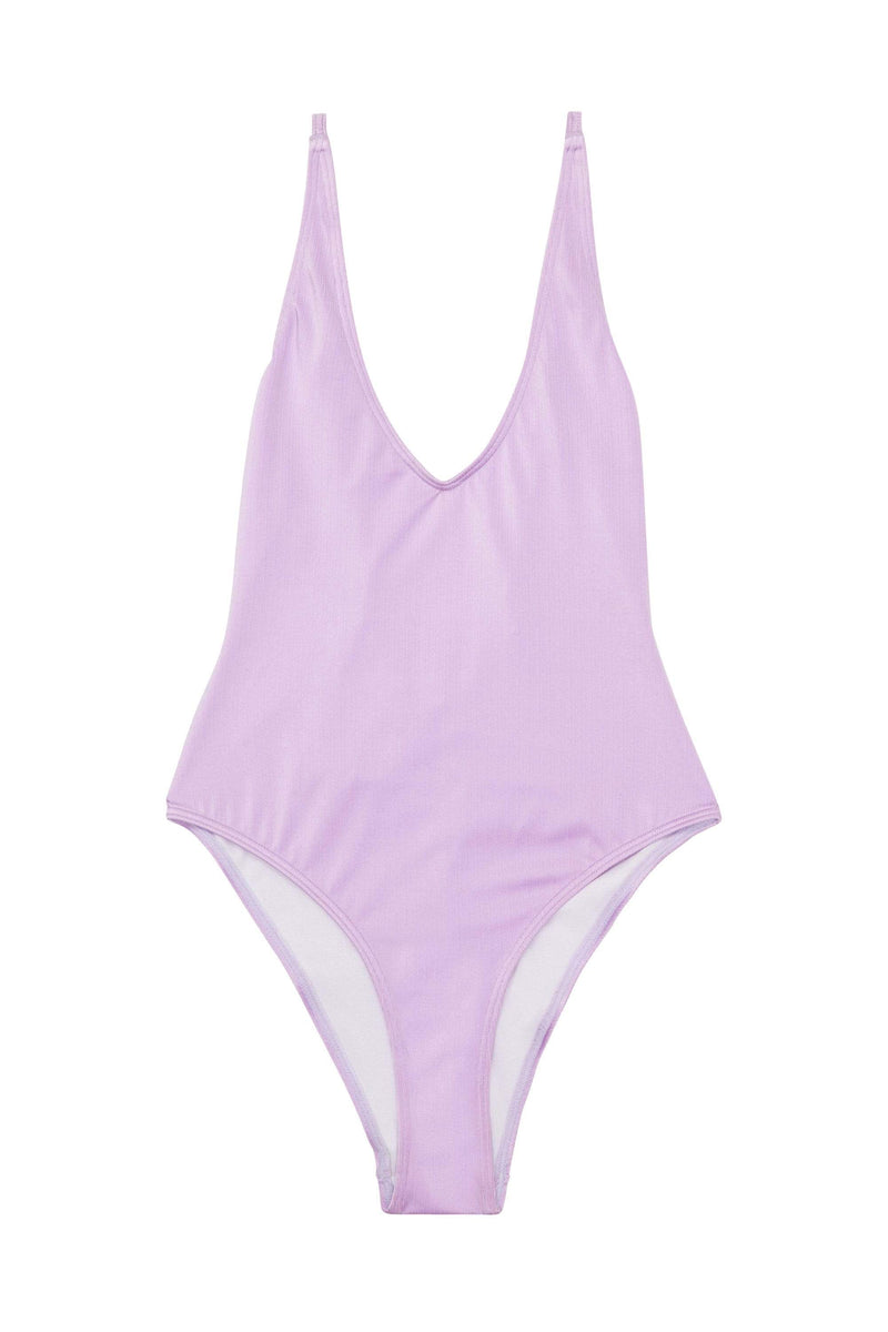 Wolf & Whistle High shine low back swimsuit lilac