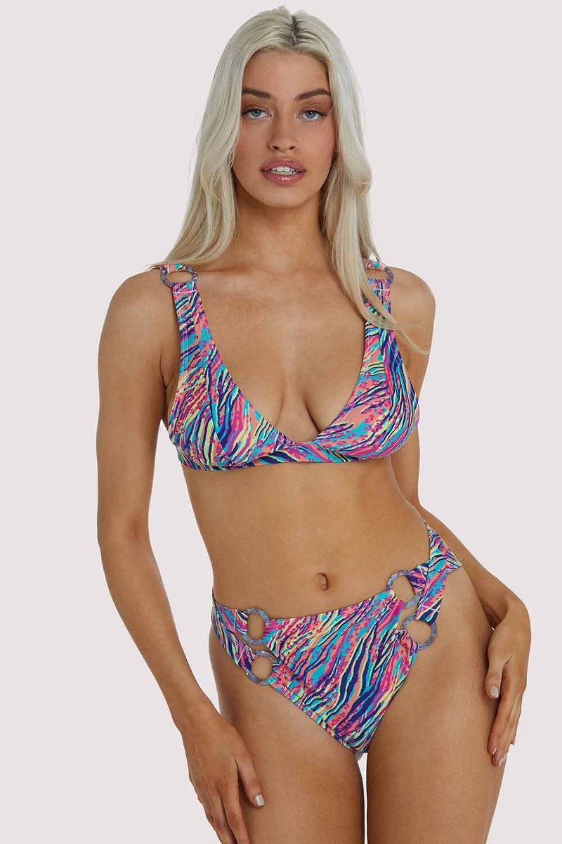 Floral Triangle Bikini Top Fuller Bust Exclusive – Playful Promises